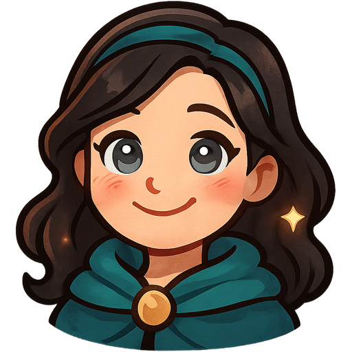 cute magical mom emoji, tender loving smile, tiny hearts floating, warm glowing eyes, very expressive, light beige skin, dark hair, grey-blue eyes, deep green and sky blue accents, soft red highlights, gentle yellow sparkles, magical warmth, transparent background, emoji style