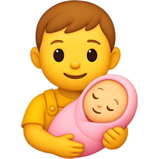 A baby and a toddler the toddlers holding the baby the babies wearing a beautiful, cute little pink swaddle. In the toddlers wearing yellows overalls.