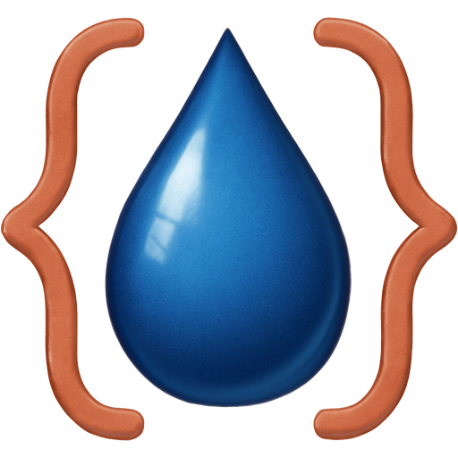dark blue teardrop is enclosed by a soft terracotta bracket that mirrors its shape without changing it. Beige background. Represents validation and acceptance.