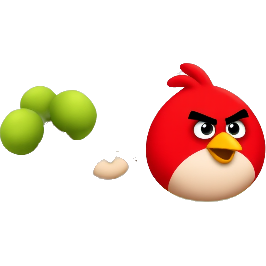 "Minimalist sunny landscape with Red from Angry Birds, vibrant colors, playful elements, and a touch of nostalgia."