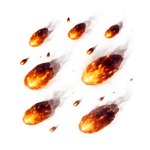 Ultra-realistic glowing fire embers, varying in size and intensity, gently floating as if carried by a soft breeze. Embers have warm orange, red, and yellow hues with subtle glowing cores, fading to darker edges. Some emit faint trails of smoke or sparks for dynamic effect. Style is high-resolution, photorealistic with soft 3D shading, smooth gradients, and a luminous glow