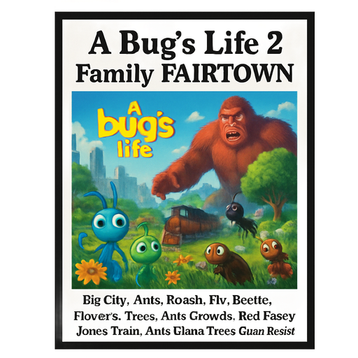 “A Bug’s Life 2 Family FAIRTOWN”: Big City “Ants, Roach, Fly, Beetle, Flowers, Trees, Ants Crowds, Red Casey Jones Train, Ants Island Tree and Giant Red Gorilla Monster”
