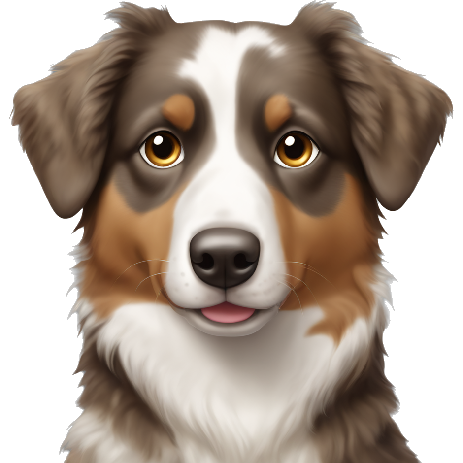 a toy Australian Shepard face who has two different colored eyes. one is blue and the other is brown. he has a white stripe down his forehead to his nose and is colored a light brown entirely except for the white stripe. he does not have any dark brown or black on him