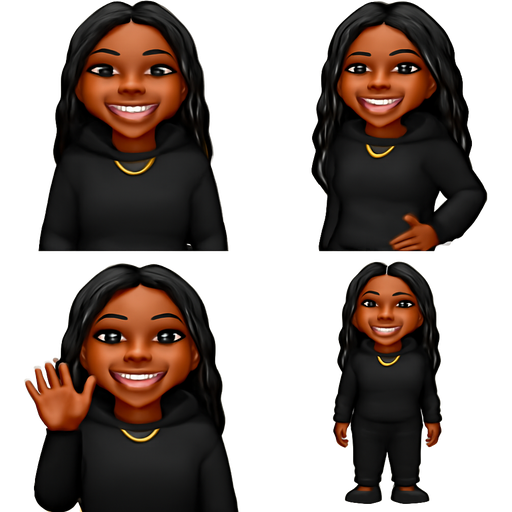 Black girl with long eyelashes and nose ring an all black sweat suite gold jewelry and a smile on her face