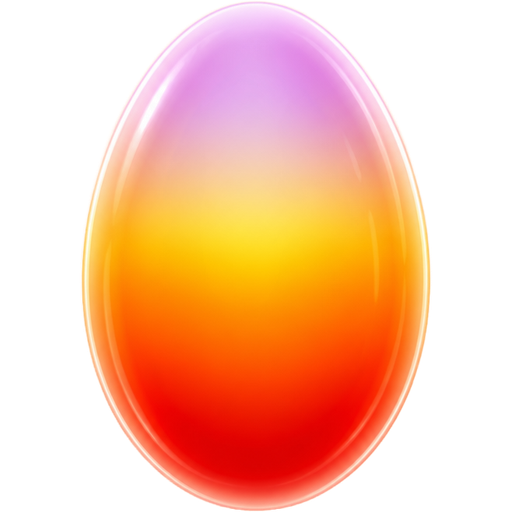 Draw an egg-shaped transparent oval aura. inside it the gradient — in the bottom is red color, at the middle is orange and yellow color, at the top is light violet color. There is a transparent blurred strip of orange color around the oval, it frames the oval