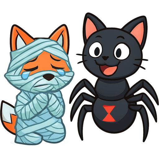 anthropomorphic orange fox whimpering #B8FFFF webbed mummified #B8FFFF Spiderwrapped web completely covered with thick layers non-transparent #B8FFFF spider web slik #B8FFFF head completely covered with thick layers non-transparent spider web slik face completely covered with thick layers non-transparent #B8FFFF spider web slik #B8FFFF mouth completely covered with thick layers non-transparent #B8FFFF spider web slik #B8FFFF ears completely covered with thick layers non-transparent #B8FFFF spider web slik #B8FFFF mouth completely covered with thick layers non-transparent #B8FFFF spider web slik #B8FFFF gagging stuck in a #B8FFFF spider web next to a giant happy drider cat hybrid the upper torso of a happy black cat and and the lower body of a giant black widow spider emoji, artistic style