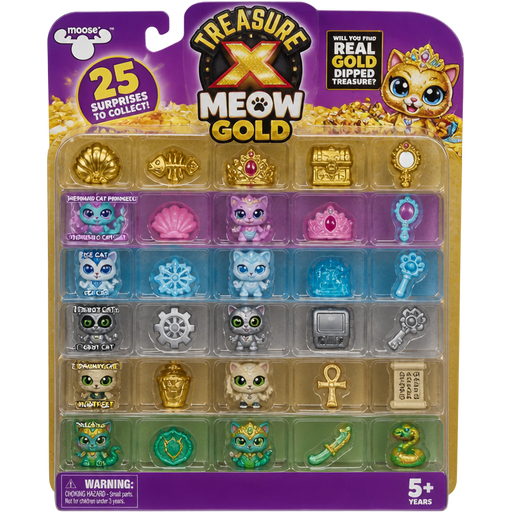 moose toys treasure x meow gold 5 non-gold- treasures based on mermaid cat princess 5 non-gold- treasures based on ice cat 5 non-gold- treasures based on robot cat 5
non-gold- treasures based on mummy cat 5 non-gold- treasures based on naga cat package front