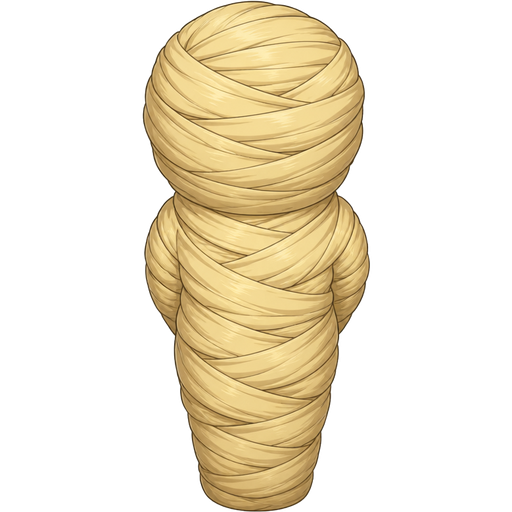 wrapped up and mummified fully covered in a light blonde hair cocoon shaped like boy with arms behind back with light blonde hair completely covered with thick layers non-transparent light blonde hair light blonde hair (Fairy Tail)