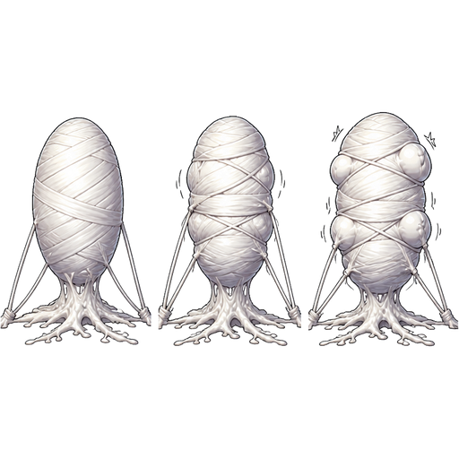 Soul Saver Online pc game white slikworm cocoon with white slik wrappings anchor to the ground and white slik strings attached to white slikworm cocoon sprites normal squeezing squeezing tightly with bulges