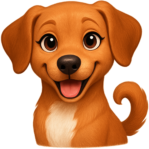 Happy light Brown/red dog with a white patch on his chest, a curly tail, floppy ears and hound eyes with whites under the pupils and winged eyeliner