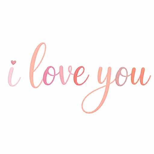 écris très joliment :" i love you"
pour le style : un peut rose rosé qui se rapproche du saumon chaque lettre doit avoir une nuance différente