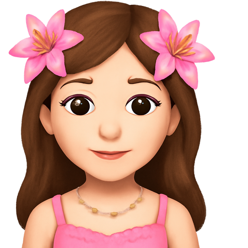 white girl with cute brown eyes and brown soft hair long hair, pink lilies in her hair , and wearing pink baby doll also Gold necklace Small and scattered pieces of pearls