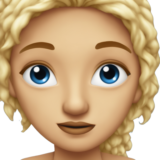 Una tía rubia, muy guapa, con ojos azules y piel morena, de haber tomado el sol que se esté mordiendo un poquito la uña de forma picante y que sea guapísima