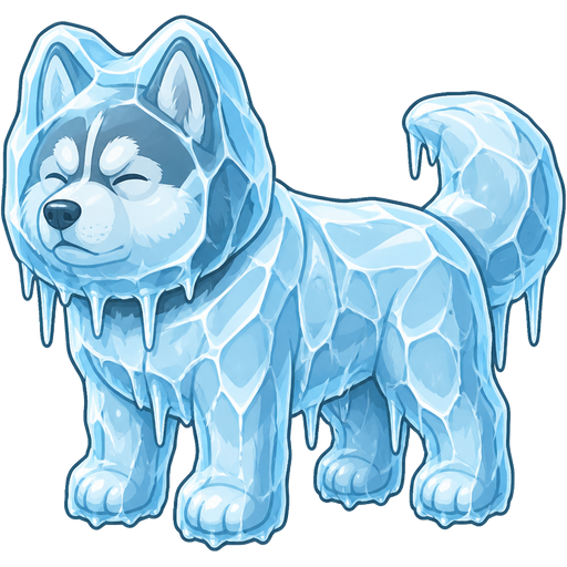 clipart cartoon style frozen frozen frozen husky dog frozen head completely frozen in a huge thick coat of ice body completely frozen in a huge thick coat of ice fore legs completely frozen in a huge thick coat of ice hind legs completely frozen in a huge thick coat of ice tail frozen frozen in a huge thick coat of ice face completely frozen in a thick coat of ice clipart cartoon style