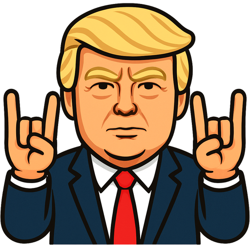 Donald Trump holding his hands up with having only his ring fingers down. Middle finger up, pinky up, pointer finger up, thumb up
