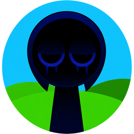 Sprunki jevin blue phase 6 black dark jevins head and black dark jevins body and Scart sprunki phase 1s blue sky and green ground