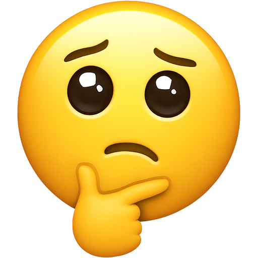 An emoji posing like 🤔 with a 🥺 mouth and 🥹 eyes, and a 💭 coming from the emoji with the words “or nah?” in the center of the 💭