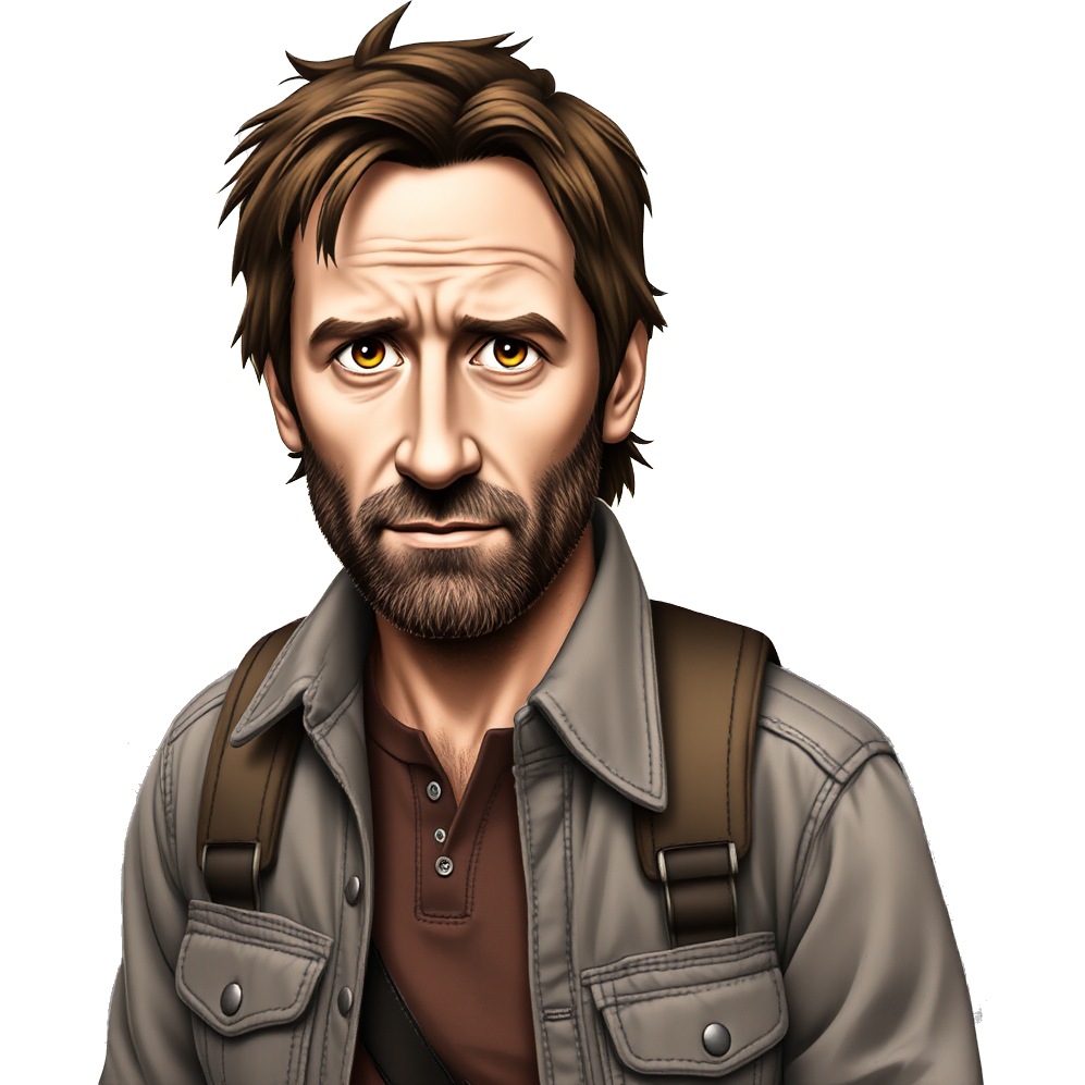 "Retro comic style illustration of Rick Grimes, post-apocalyptic landscape, vibrant colors, Gen Z vibe, urban decay aesthetic."