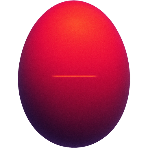 Draw an egg-shaped oval, inside it the gradient — in the bottom dark burgundy purple and brown (thick line), dark burgundy purple flow into red (blood color) thick big line. There is a very thin vague, fuzzy strip of violet color around the oval, it frames the oval. High quality, very detailed, realistic. Drow small orange line in the middle of gradient