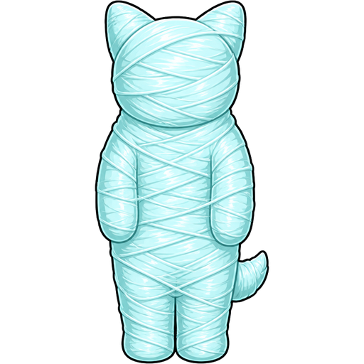 #B8FFFF spider slik cocoon #B8FFFF mummified completely covered anthro dog shaped cocoon ears completely covered