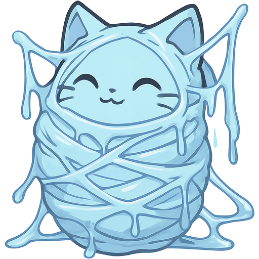 #B8FFFF slikworm cocooned pod #8AFFFF cat covered with #B8FFFF huge coating of #B8FFFF slik and huge #8AFFFF slik wrappings and huge #B8FFFF webbing wrappings #B8FFFF