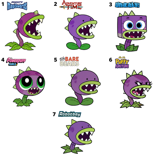 pvz chomper in cartoon network styles 1 mighty magiswords 2 adventure time 3 unikitty! 4 powerpuff girls 5 we bare bears 6 hi hi puffy amiyumi 7 robotboy