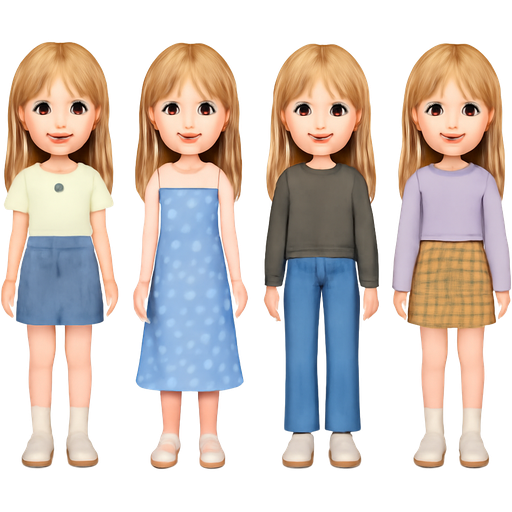 Dirty blonde hair color grey blue eyes straight hair with curtan bangs full body 90s hair cute fluffy skinny body tea cute