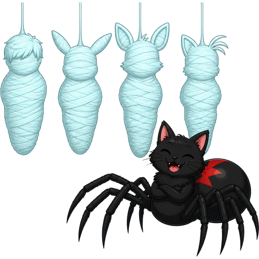 wrapped up and mummified fully covered in a #B8FFFF spider slik cocoon shaped like boy arms behind back with #B8FFFF spider slik wrappings completely covered with thick layers non-transparent #B8FFFF spider slik wrappings hanging on ceiling next to wrapped up and mummified fully covered in a #B8FFFF spider slik cocoon shaped like pikachu arms behind back with #B8FFFF spider slik wrappings completely covered with thick layers non-transparent #B8FFFF spider slik wrappings hanging on ceiling next to wrapped up and mummified fully covered in a #B8FFFF spider slik cocoon shaped like funtime foxy arms behind back with #B8FFFF spider slik wrappings completely covered with thick layers non-transparent #B8FFFF spider slik wrappings hanging on ceiling next to wrapped up and mummified fully covered in a #B8FFFF spider slik cocoon shaped like miles tails prower arms behind back with #B8FFFF spider slik wrappings completely covered with thick layers non-transparent #B8FFFF spider slik wrappings hanging on ceiling next to a happy male black widow spider cat drider hybrid