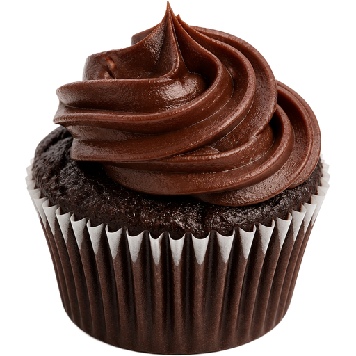 Dark Chocolate Brownie Cupcake without Chopped Walnuts Blended into the Buttercream Dark Chocolate Frosting on Top