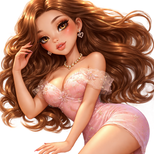 soft airbrushed glam, mini plush Bratz-doll aesthetic, cinematic glow, crisp clean detail, glossy soft skin. brown eyed skinny Petite girl, fair skin with soft freckles, wide face with tall forehead, honey-brown almond wide-set upturned eyes, fluttery lashes, shimmer highlight, plush lips, bottom heavy lip, sweet Belle-princess vibe, mid-long brunette hair with visible caramel highlights. softly defined feminine body, soft hourglass shape with full round bust, dressed as modern day chic Giselle Philip from Enchanted. hair like princess Giselle. sleek almond nails. peachy-pink blush with shimmer highlight, glossy shimmer lips. posing. full body head to toe showing. chocolate brown hair with caramel balayage. lying down slightly pose. Cozy romantic glow, soft warm lighting, pop-princess energy