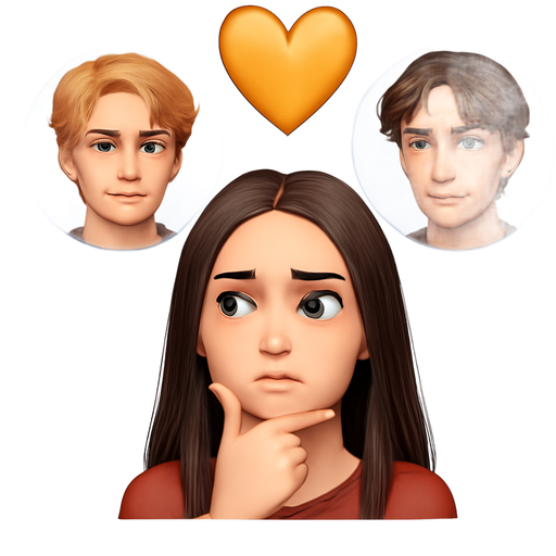Belly choosing if she wants Jeremiah or Conrad Jeremiah has dark blonde hair and medium blue eyes and Conrad has medium brown hair, light blue eyes and a mole above the left side of his upper lip
