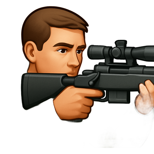 Army Sniper in position Realistic face with brown hair, no facial hair, the curve to tail of his eyebrow brushed up. and “Ramsey” written on his jacket name patch and “Reaper 1” written below it