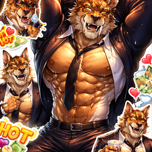 Very Hot, Handsome Attractive and Sexy German Shepard mixed with an Sabertooth Tiger bara furry Gigantically Buff Businessman with a Suit and tie Dripping with Sweat stretching with his hands behind his head. iPhone Wallpaper
