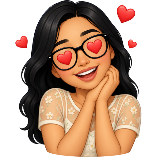 very light tan woman with black hair and glasses wearing a summer illusion top short sleeves looking in love