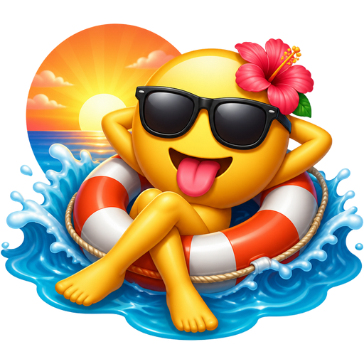 🌅😝🌺🦵🦵🌊🛟🕶️ make the legs crossed and have the emoji in the water with sunglasses on look like it’s living its best life