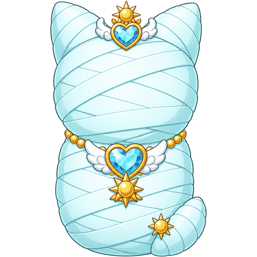 #B8FFFF mummified completely covered anthro cat shaped cocoon completely covered jewelpet sunshine version
