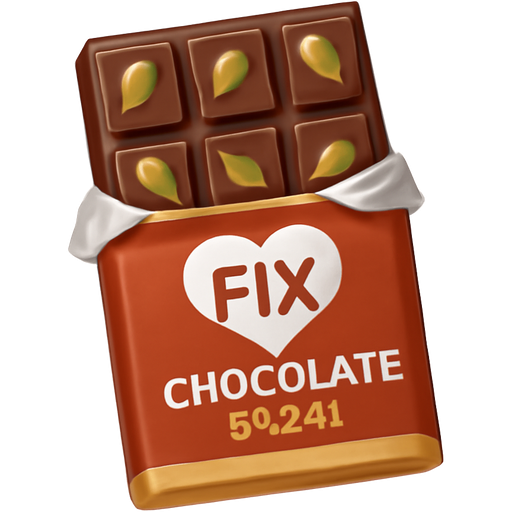 Uma barra de chocolate embrulhada com a marca fix chocolate do Dubai escrita dentro de um coração e chocolates do Dubai a volta do coração, o chocolate tem de conter pistachio