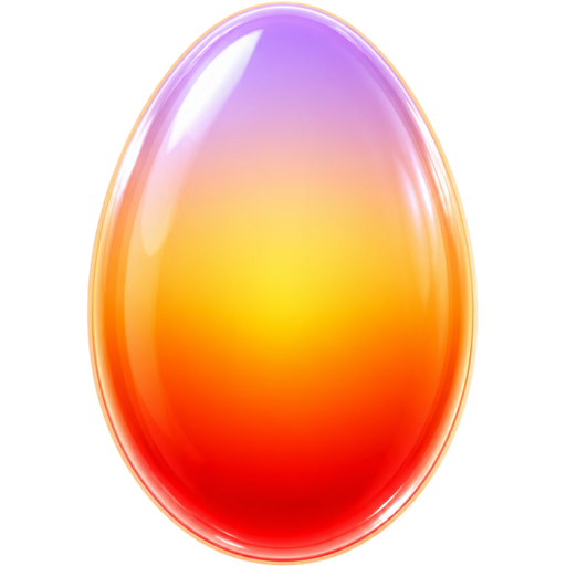 Draw an egg-shaped transparent oval aura. inside it the gradient — in the bottom is red color, at the middle is orange and yellow color, at the top is light violet color. There is a transparent blurred strip of orange color around the oval, it frames the oval