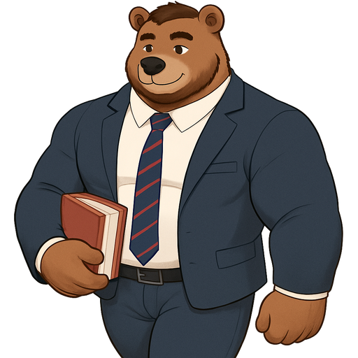 A Full Body Image of a Hunky and Chunky a Very Hot Attractive and Handsome Bear bara furry who is a Muscular but not to muscular Masculine and Handsome and Ginormous Arms and a Rounded Pecs Short Strait Hair. Wearing a School uniform with a tie and blazer and pants. Walking in the hallway with his books mailing girls blush in the corner