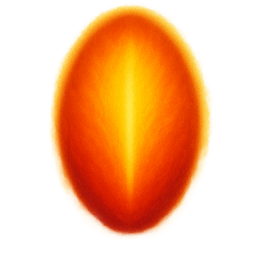 Draw an aura-shaped oval, inside it the gradient — in the bottom red color, red flow into yellow color. High quality, very detailed, realistic. Please drow in the middle of gradient orange thick line with with blurred edges