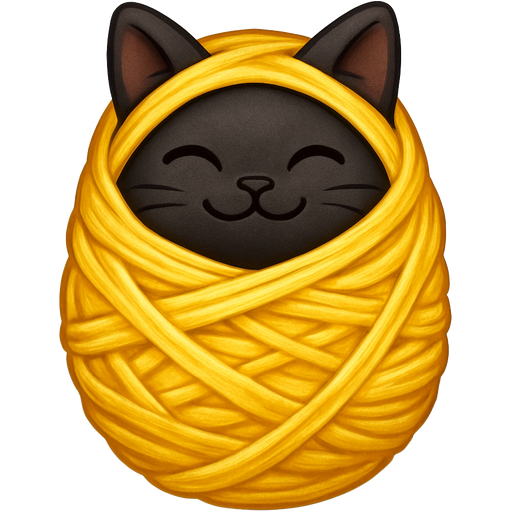 #FFFF8F slikworm cocooned completely black cat happy encased completely enveloped completely cocooned completely covered with #FFFF8F huge coating of #FFFF8F slik and huge #FFFF8F slik wrappings and huge #FFFF8F webbing wrappings #FFFF8F emoji, artistic style