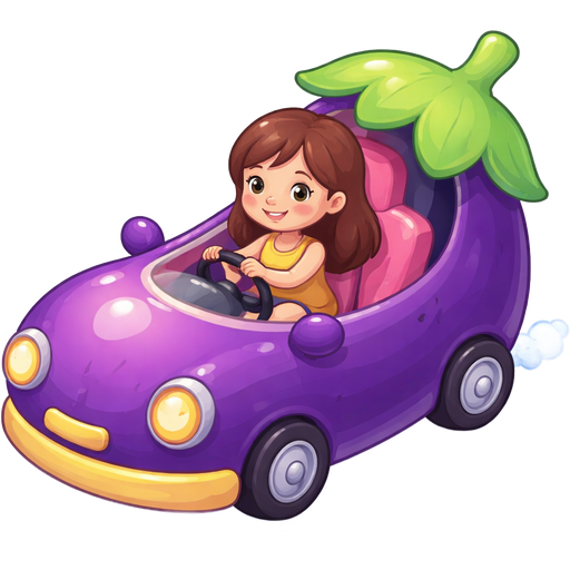 ๐ฉ๐ป+๐+๐ instead of the car being a piece of junk with a steering wheel and everything and girl in the car without lid in the shape of an eggplant