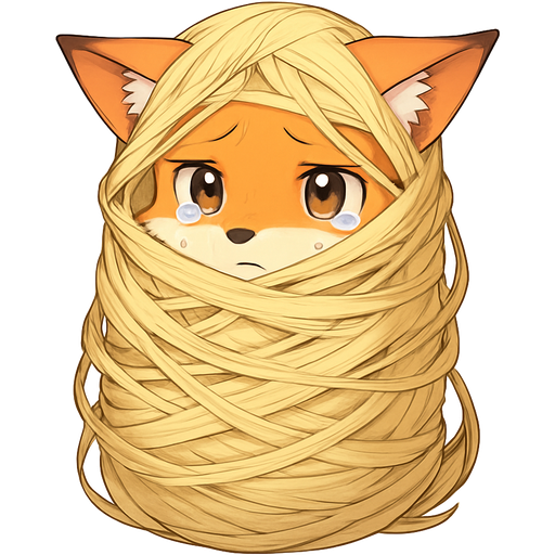 cocoon made of blonde hair wrapped up body coated with think coat of made fo blonde hair webbing cocooned orange fox worried teary eyes cocooned made of blonde hair face covered with coated with think coat of webbing made of blonde hair and silk coating with silk made of blonde hair