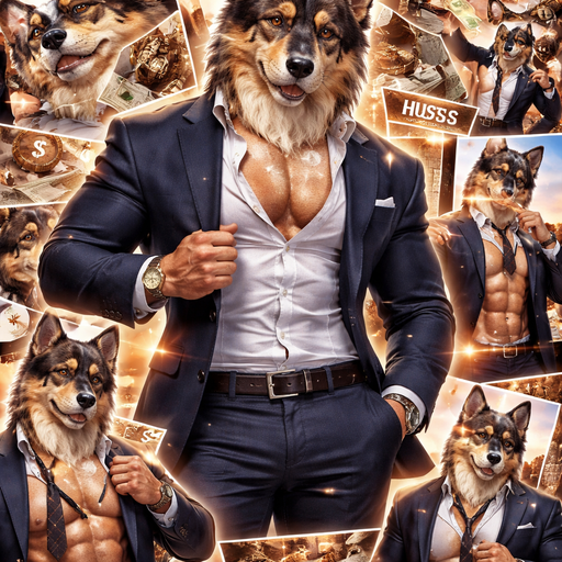 Hot, Attractive and handsome Jacked Businessman Dog that is a mix of German Shepard mixed with a Australia Shepard Bara furry iPhone Pattern for a Wallpaper