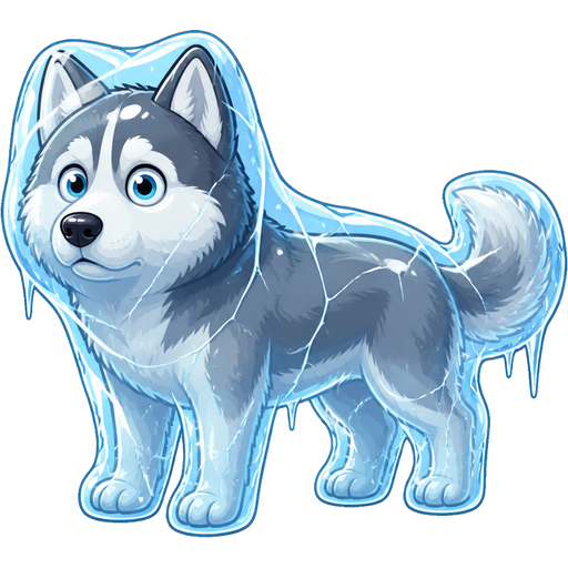 clipart cartoon style frozen frozen frozen husky dog frozen head completely frozen in a huge thin coat of ice body completely frozen in a huge thin coat of ice fore legs completely frozen in a huge thin coat of ice hind legs completely frozen in a huge thin coat of ice tail frozen frozen in a huge thin coat of ice face completely frozen in a thin coat of ice clipart cartoon style