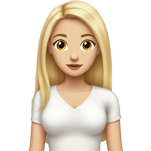 half parted straight natural blonde hair, brown eyes, white skin, wearing a v-neck bodysuit, most beautiful clean girl