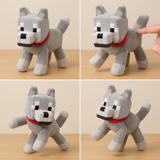 Minecraft plushie wolf’s dancing feet fisher-price tap the tail for it to pick a song for it to dance pose you dance you see