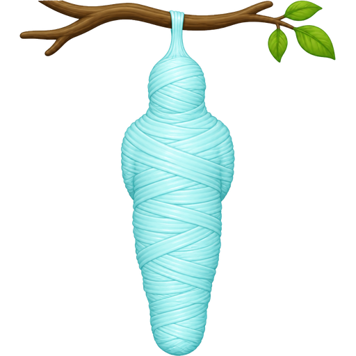 #B8FFFF sticky slik mummy-like-cocoon human entombed wrapped up and mummified fully covered in a #B8FFFF spider slik cocoon shaped like human with arms behind back with #B8FFFF spider slik wrappings completely covered with thick layers non-transparent #B8FFFF spider slik wrappings #B8FFFF hanging to branch
