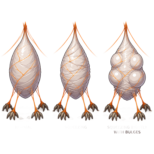Soul Saver Online pc game slikworm cocoon with small orange veins slik wrappings anchor to the ground and slik strings attached to slikworm cocoon sprites normal squeezing squeezing tightly with bulges