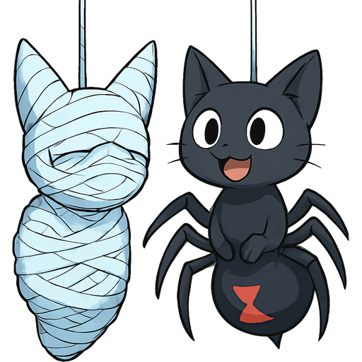 anthropomorphic fennc fox worried #B8FFFF webbed mummified #B8FFFF Spiderwrapped web completely covered with thick layers non-transparent #B8FFFF spider web slik #B8FFFF head completely covered with thick layers non-transparent spider web slik face completely covered with thick layers non-transparent #B8FFFF spider web slik #B8FFFF mouth completely covered with thick layers non-transparent #B8FFFF spider web slik #B8FFFF ears completely covered with thick layers non-transparent #B8FFFF spider web slik #B8FFFF mouth completely covered with thick layers non-transparent #B8FFFF spider web slik #B8FFFF gagging sound of muffled screams mmmph! hanging on a ceiling next to a happy drider cat hybrid the upper torso of a happy black cat and and the lower body of a giant black widow spider emoji, artistic style